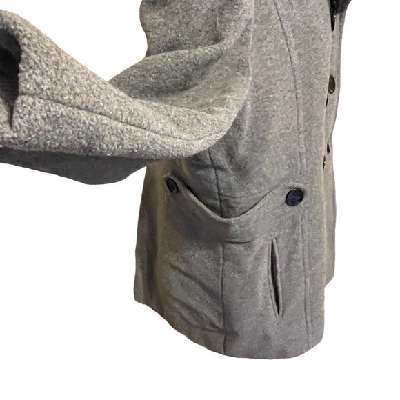 Women’s CALVIN KLEIN Gray Double Breasted Wool Pea Coat Jacket - Picture 3 of 8